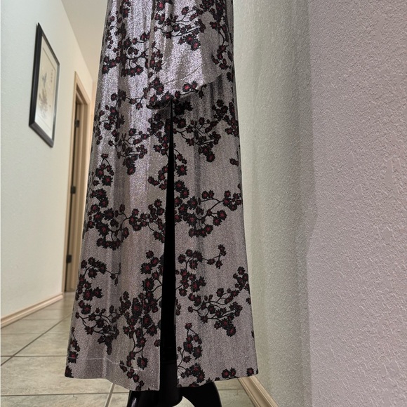 Paco Rabanne Floral Metallic Jerssey Maxi Dress Women's Size 38 US 6 EUC - Picture 10 of 15